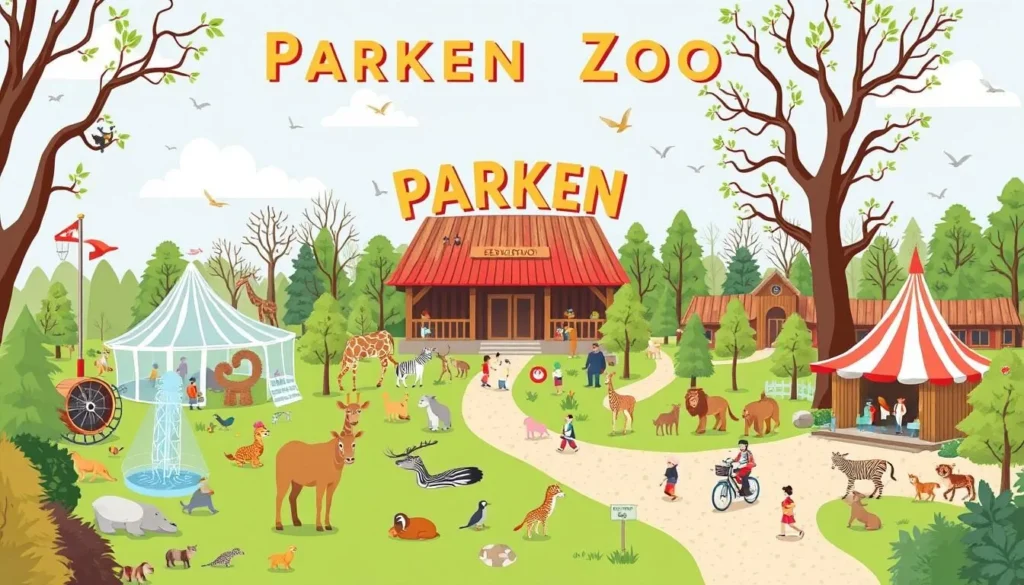 Image of Parken Zoo Eskilstuna with various animals and attractions