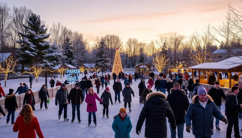 Image of Parker Ice Trail with people ice skating