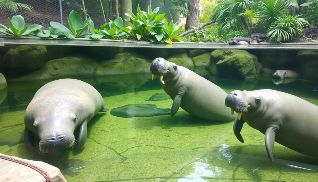 Image of Parque Zoologico y Botanico Bararida with manatees in their enclosure