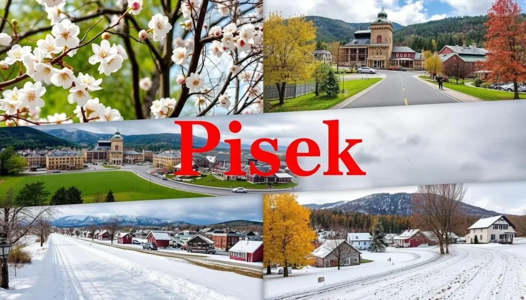 Image of Pisek town during different seasons