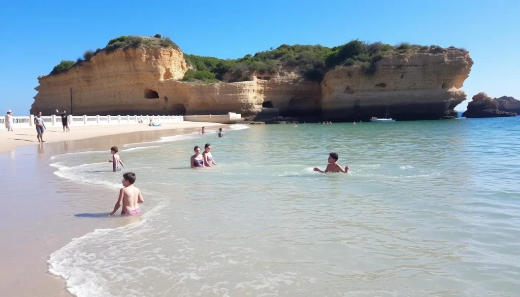 Image of Playa Mansa with families enjoying the calm waters Image of Playa Mansa with families enjoying the calm waters