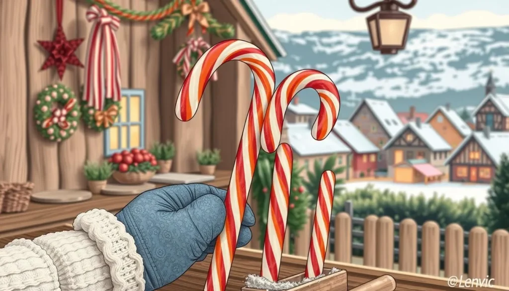 Image of Polkagris candy canes being made in Gränna
