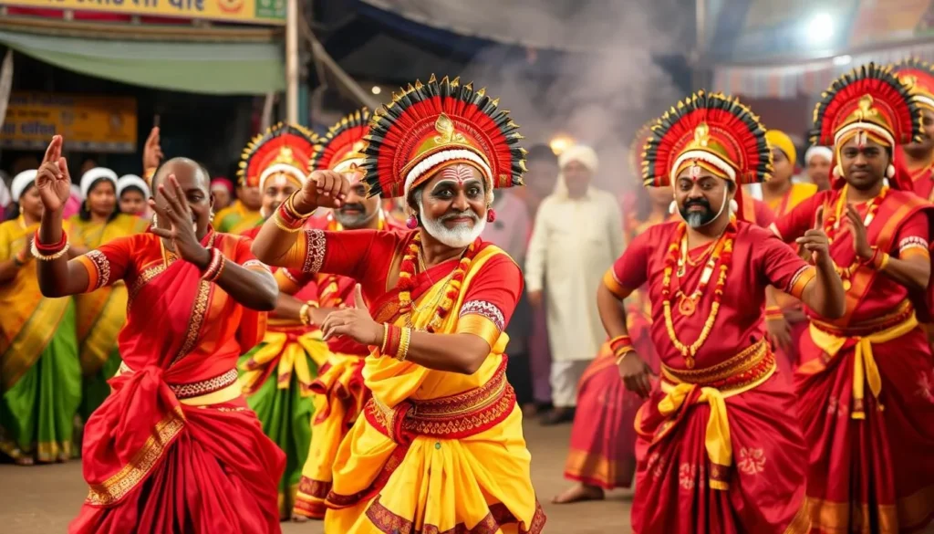 Image of Poorakkali performers in traditional attire