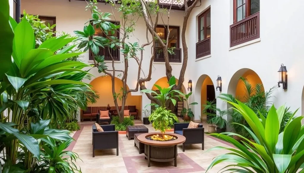 Image of Posada Ayana's serene garden or lobby