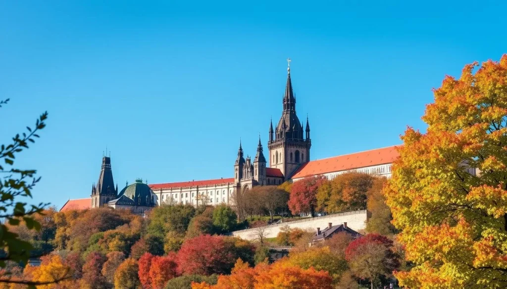 Image of Prague Castle during autumn