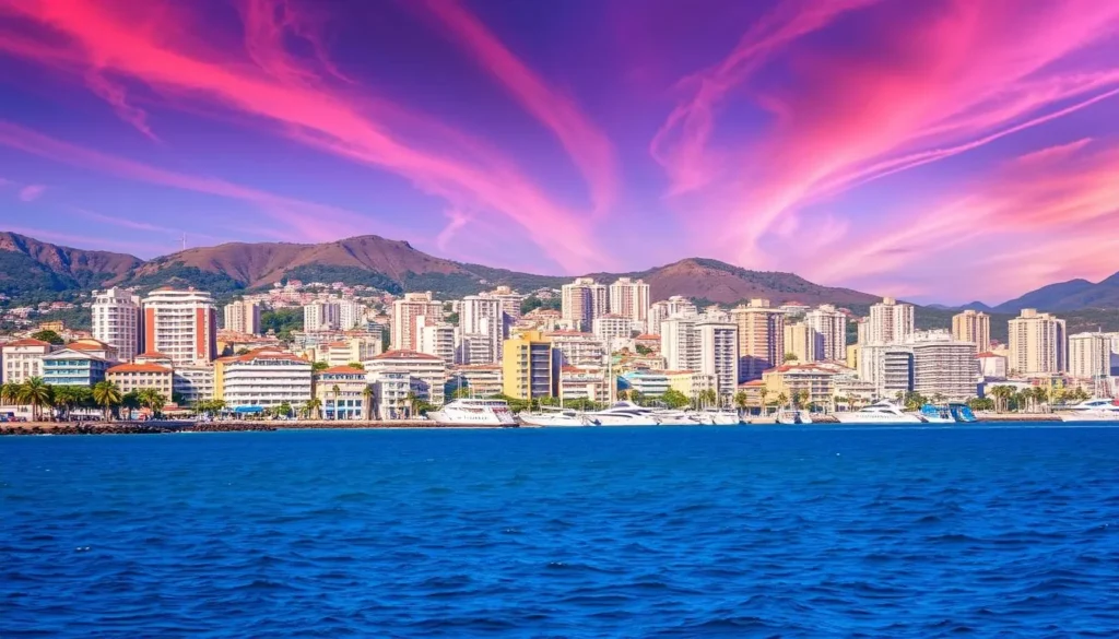 Image of Puerto La Cruz cityscape with a beautiful beach