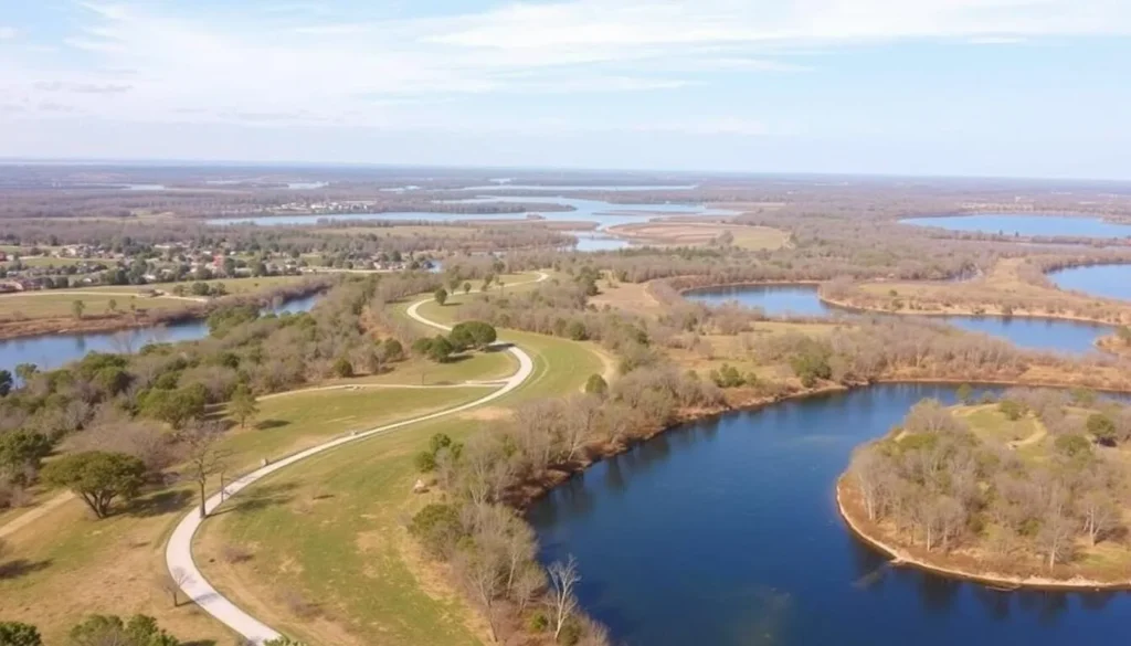 Image of Rice Creek Chain of Lakes Park Reserve with trails and lakes Image of Rice Creek Chain of Lakes Park Reserve with trails and lakes