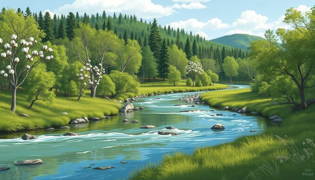 Image of River Valley Wilderness Park with a serene river and surrounding cottonwood forest