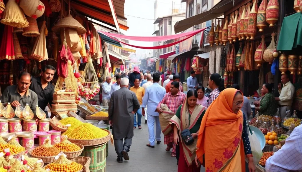 Image of Rohtak's bustling market or local handicrafts
