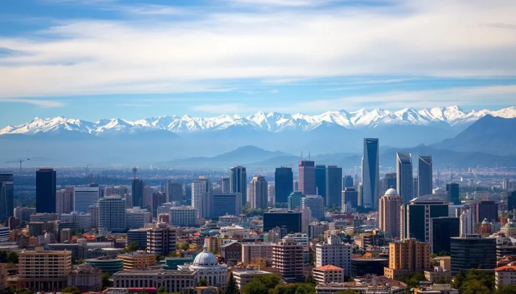 Image of Santiago cityscape with the Andes in the background