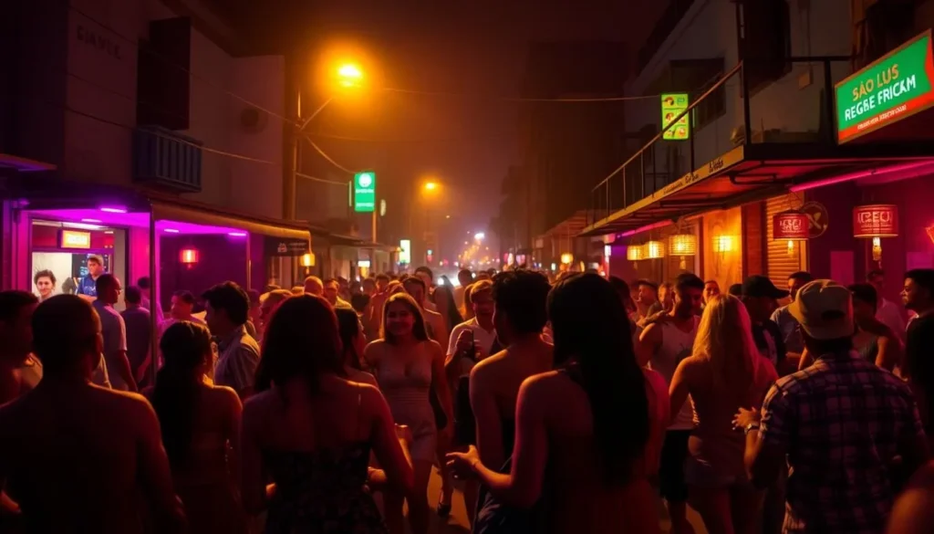 Image of São Luís nightlife with reggae music and dance