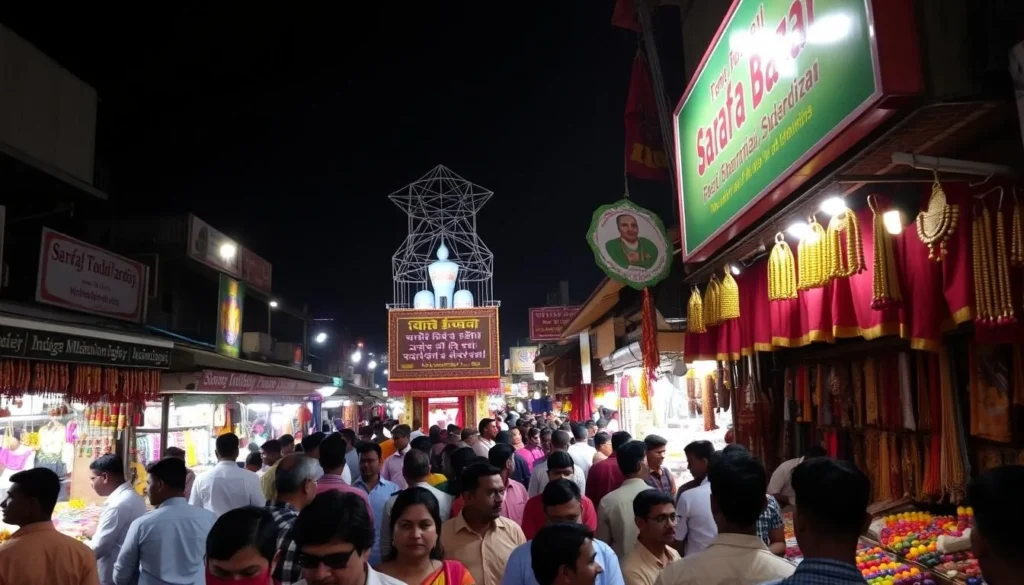 Image of Sarafa Bazaar, a bustling marketplace in Indore