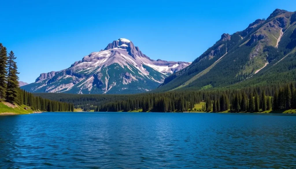 Image of Sawtooth Lake with Mt. Regan in the background.