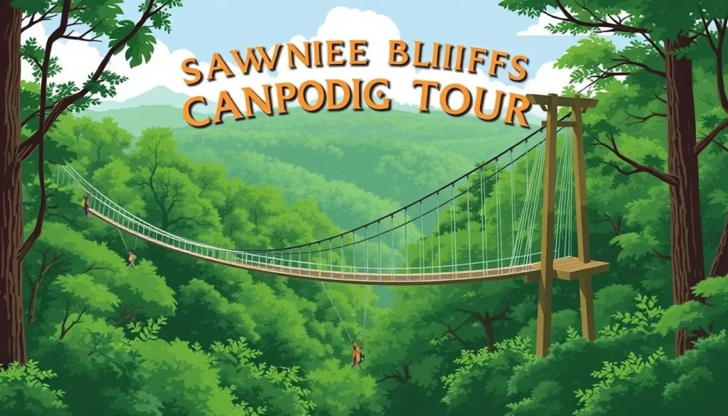 Image of Shawnee Bluffs Canopy Tour with zipline and suspension bridges Image of Shawnee Bluffs Canopy Tour with zipline and suspension bridges