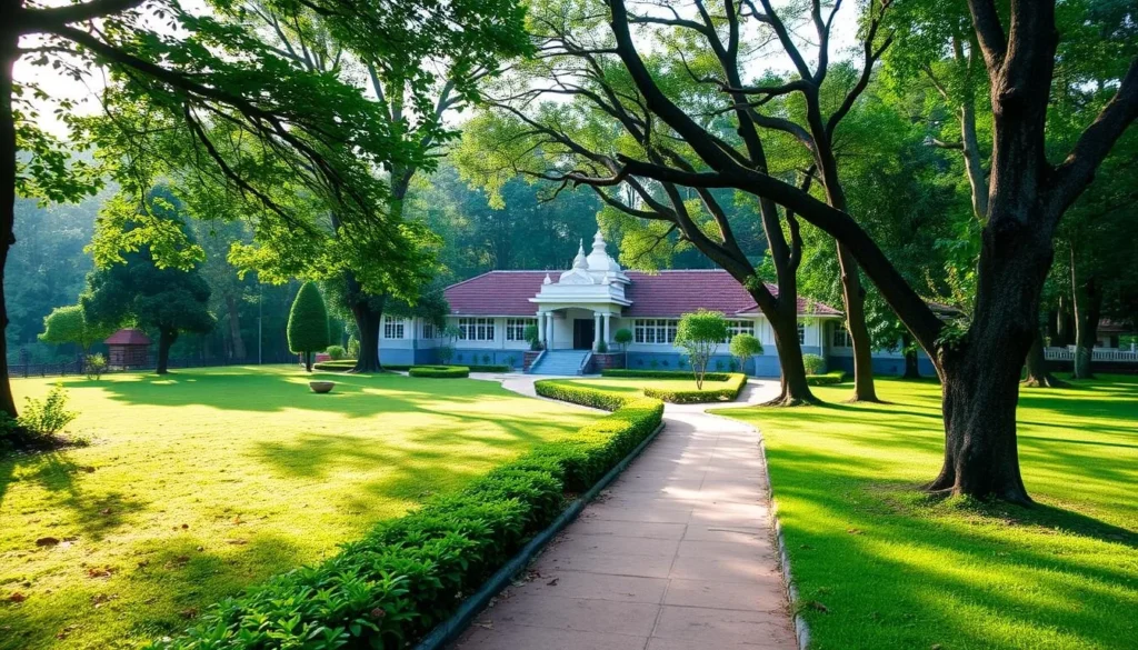 Image of Shree Ramakrishna Ashram with serene surroundings