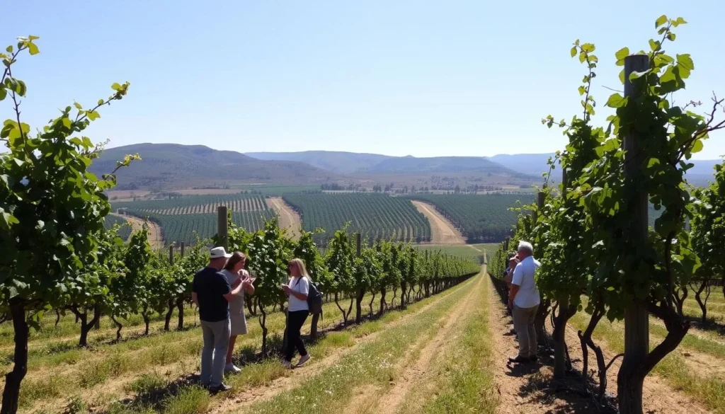 Image of Šobes Vineyard with lush grapevines and a wine tasting tour
