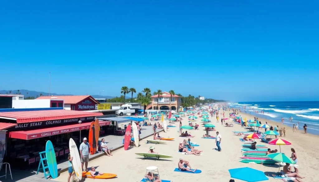 Image of Solymar Beach with its beachfront restaurants and lively atmosphere Image of Solymar Beach with its beachfront restaurants and lively atmosphere