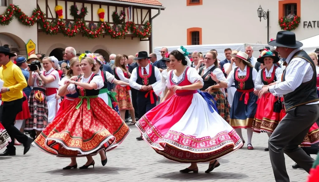 Image of Strážnice Folklore Festival with traditional dancers