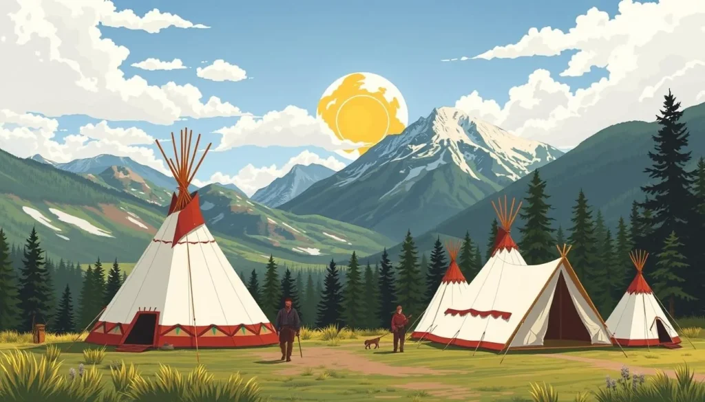 Image of Sundance by Basecamp Kananaskis teepees and trapper's tents surrounded by nature