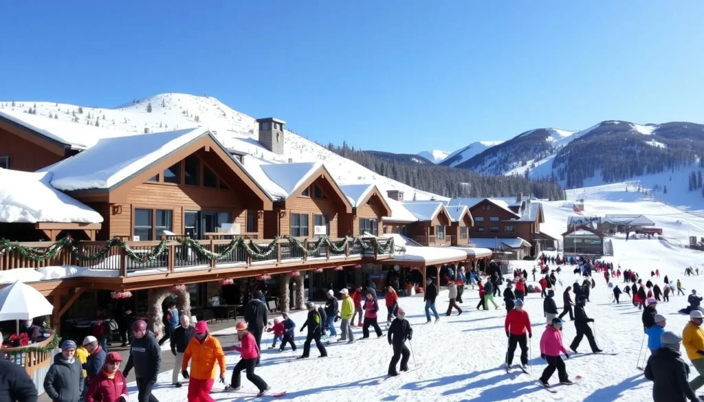 Image of Sunshine Village ski resort during peak season