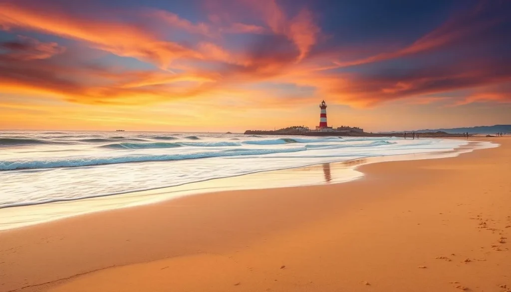 Image of Surathkal Beach with the lighthouse in the background