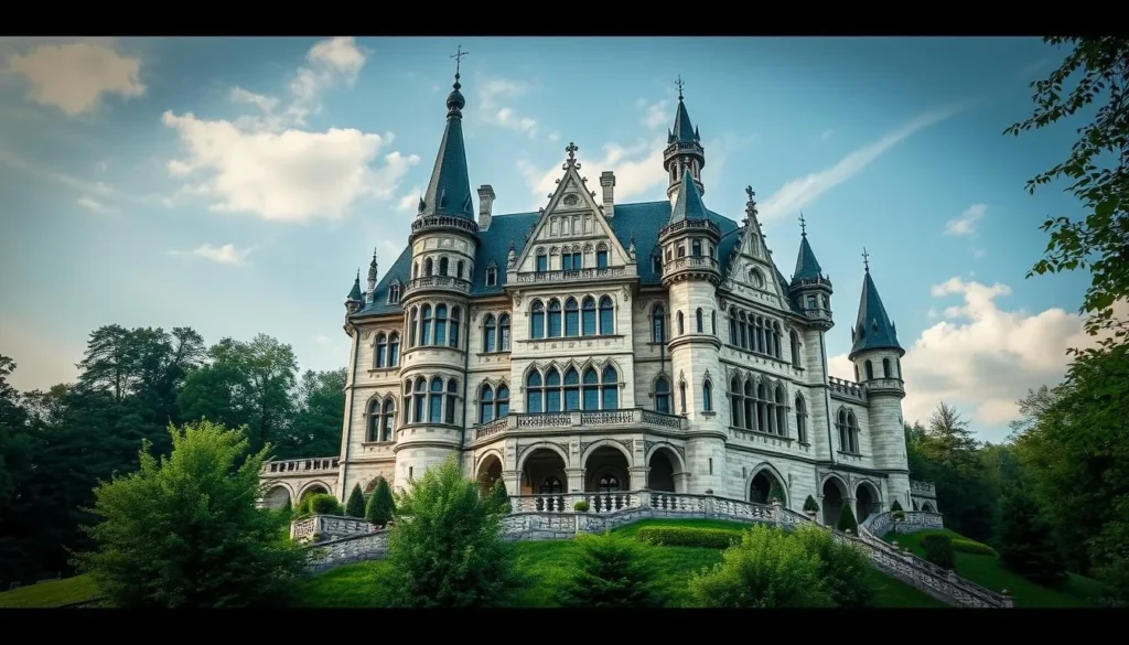 Image of Sychrov Castle's Neo-Gothic facade