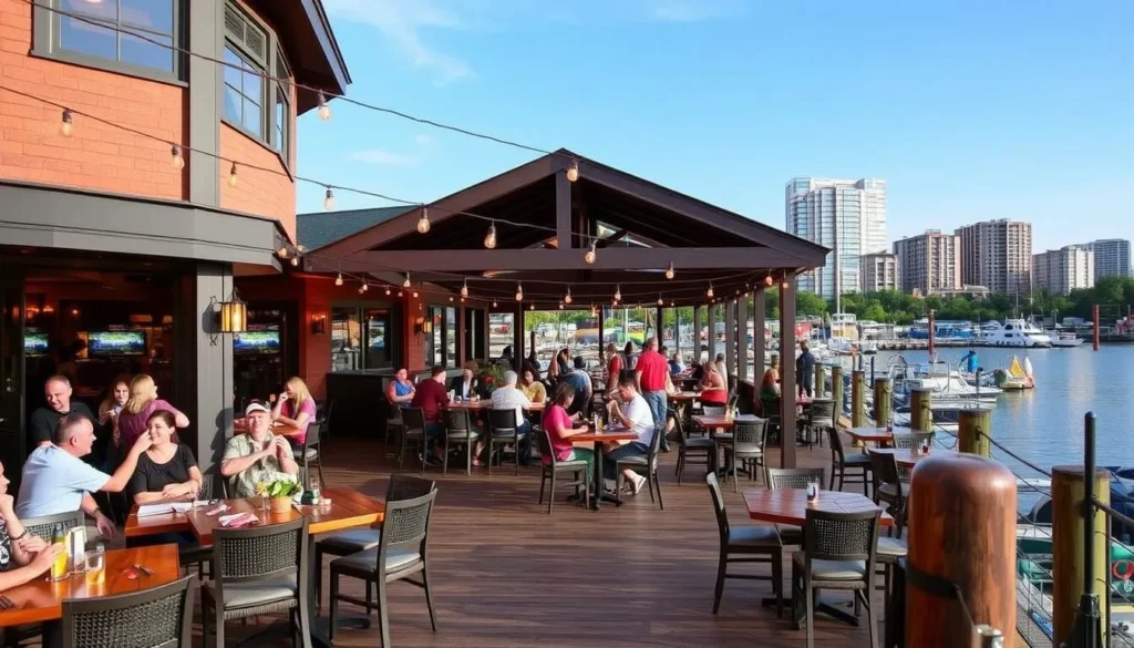 Image of Tap & Barrel's waterfront patio