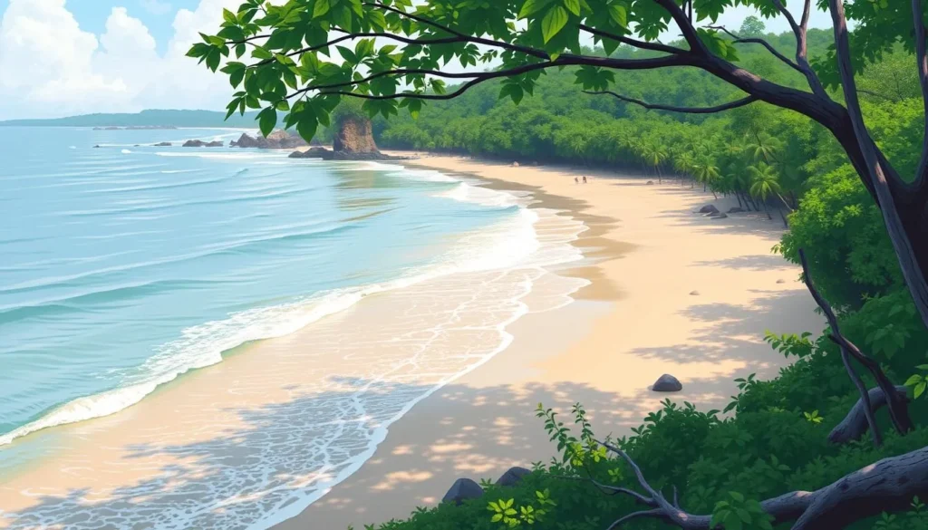 Image of Thangassery Beach with its serene surroundings
