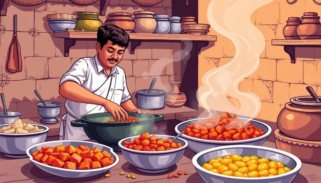 Image of Tirunelveli Halwa being prepared in a traditional kitchen