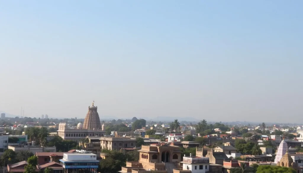 Image of Tirupati cityscape with temples in the background
