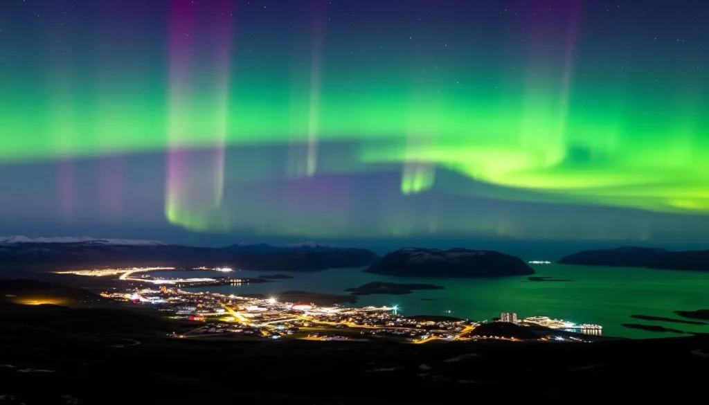 Image of Troms og Finnmark County under the northern lights