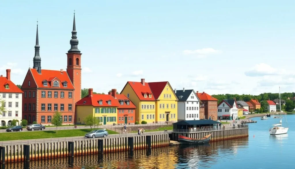 Image of Vaxholm island with its historic buildings and museums