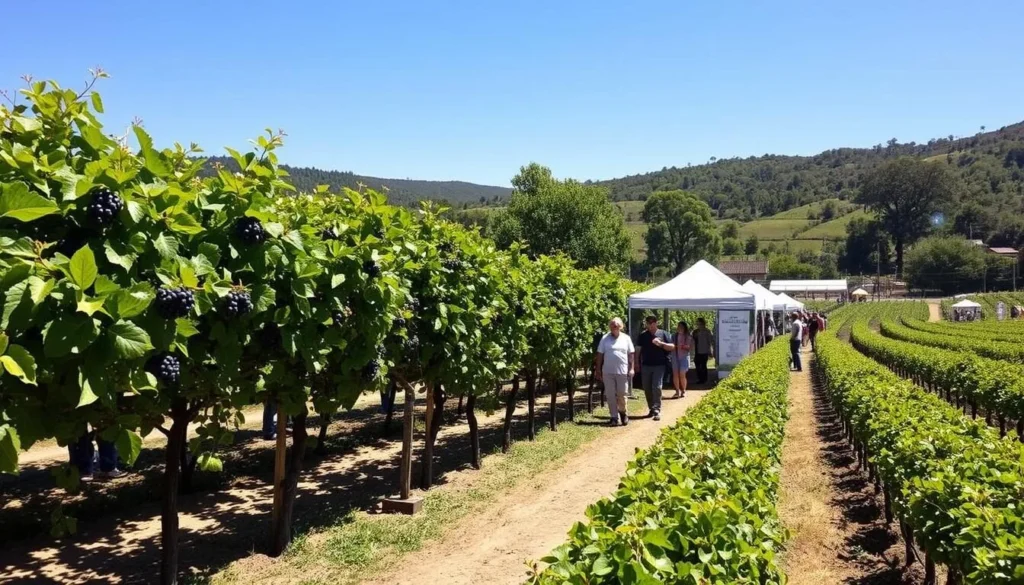 Image of Vendimia de Curicó wine festival with grape harvesting and wine tasting