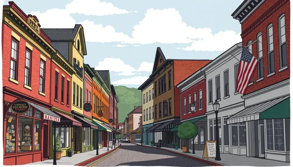 Image of Warren Street, Hudson NY, with its charming shops and historic buildings