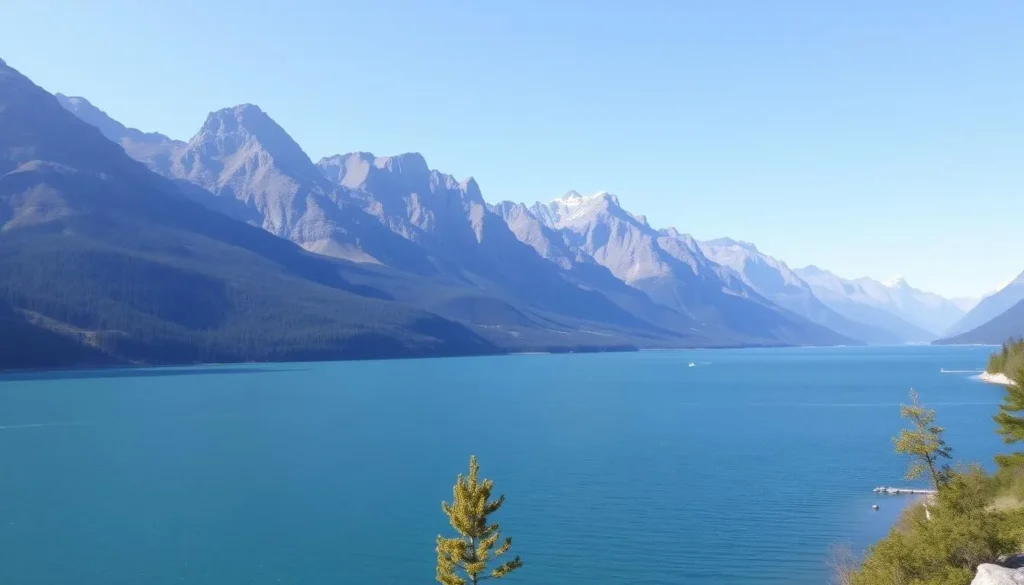Image of Waterton Lake with mountains in the background