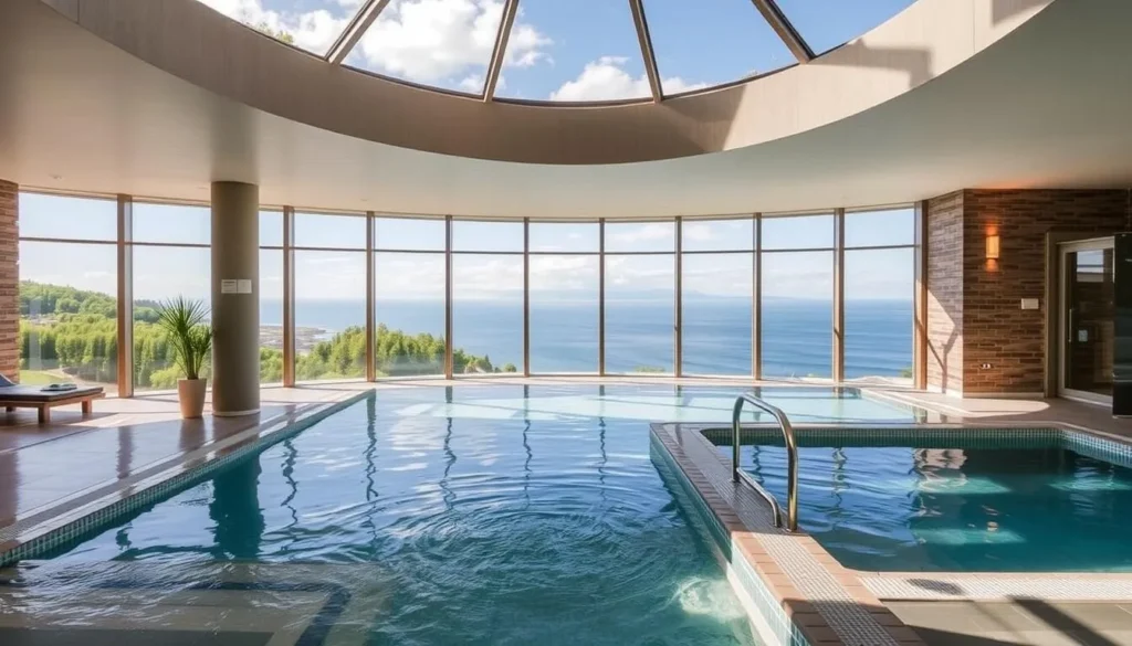Image of Ystad Saltsjöbad's spa facilities with ocean views