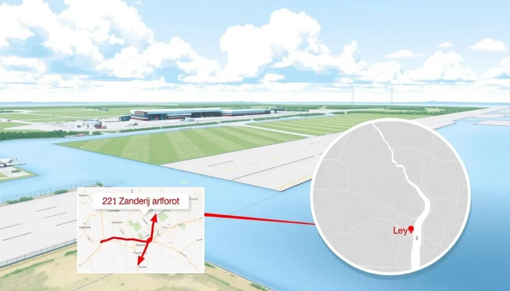 Image of Zanderij Airport or a map showing the distance between Zanderij Airport and Lelydorp