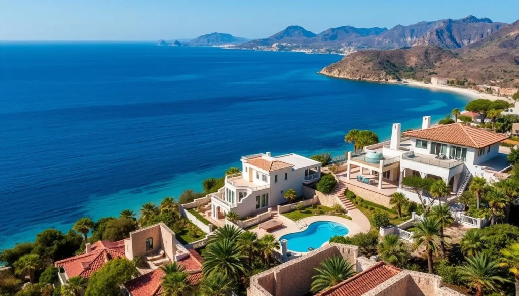 Image of Zapallar bay with luxurious holiday homes