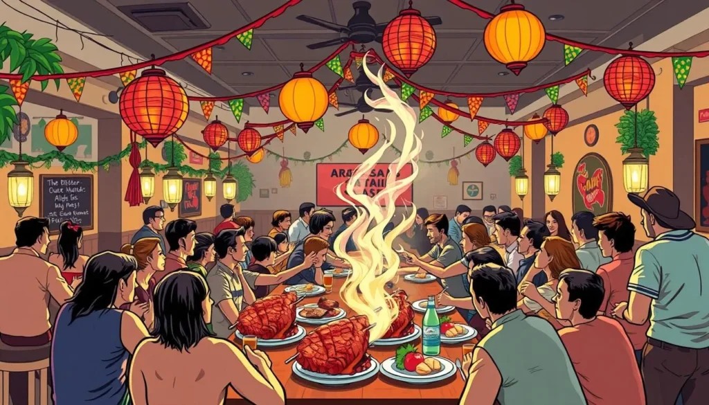 Image of a Brasilia steakhouse hosting a large group dinner