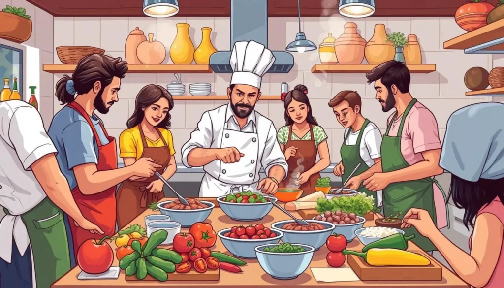 Image of a French chef teaching cooking class in Brasilia