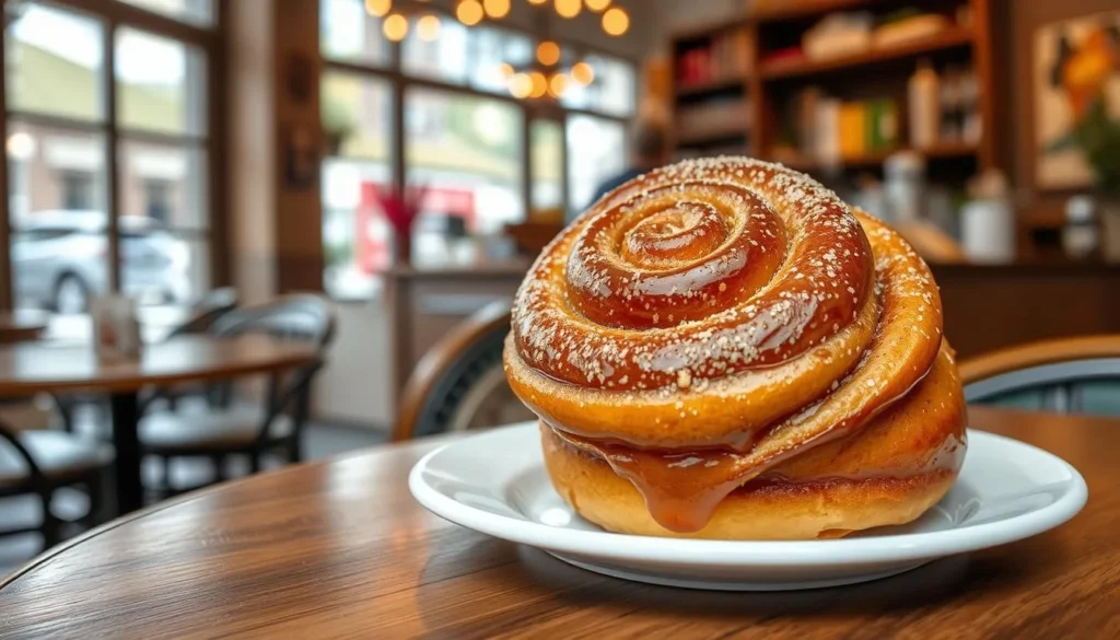 Image of a Linnébulle cinnamon bun at Café Linné