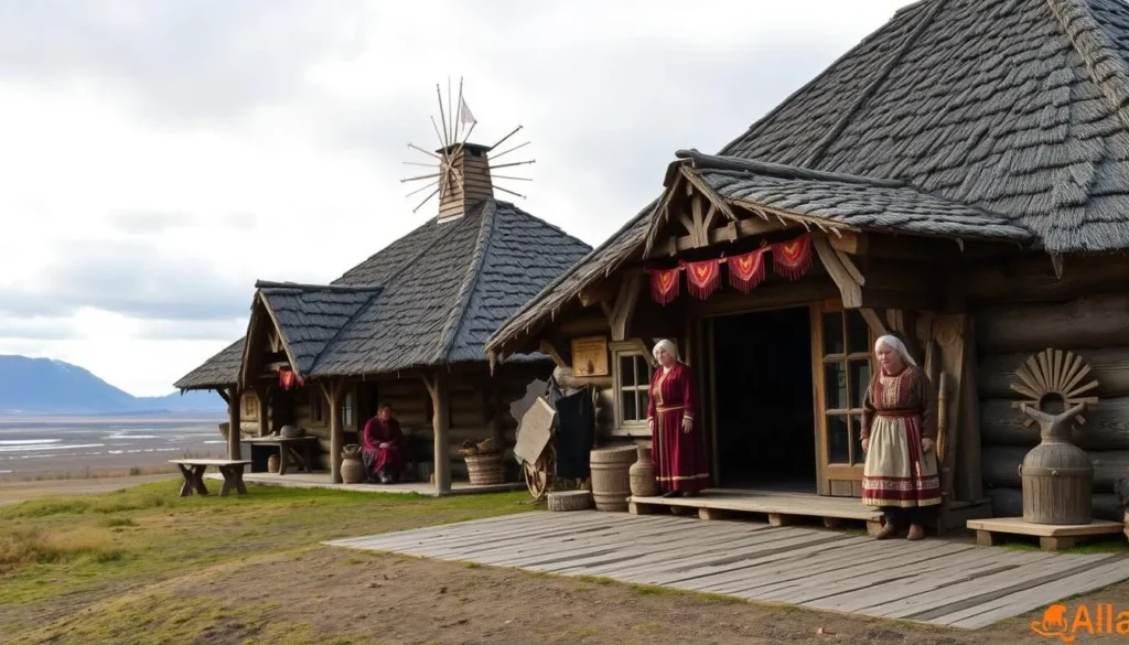 Image of a Sami cultural center or a traditional Sami settlement