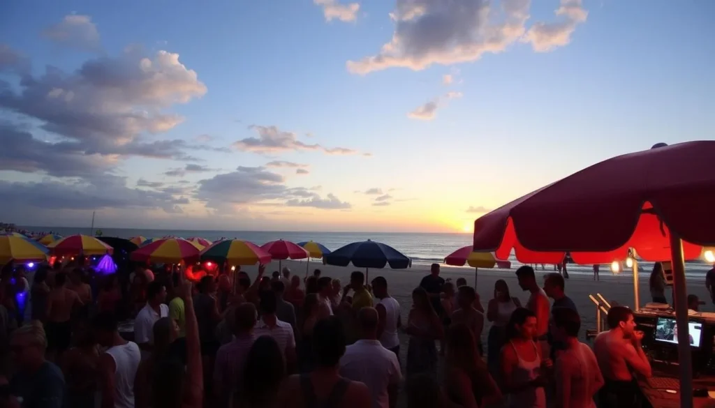 Image of a beach party in La Barra, Punta del Este