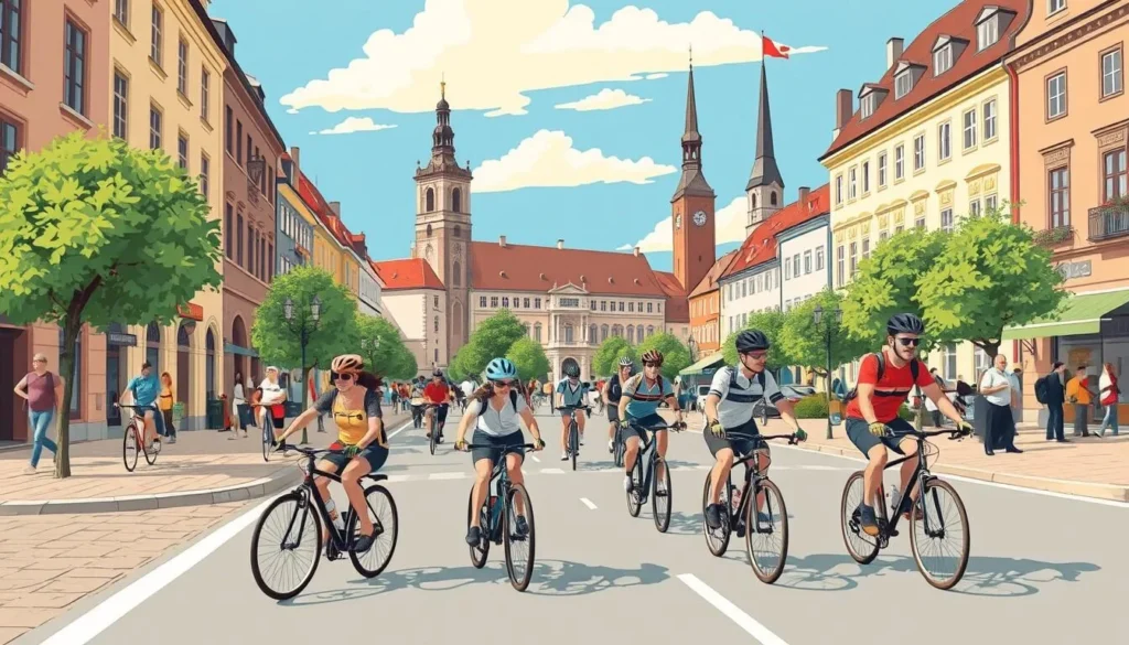 Image of a beer bike tour in Olomouc