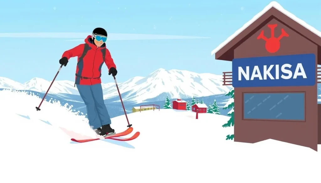 Image of a beginner skier at Nakiska