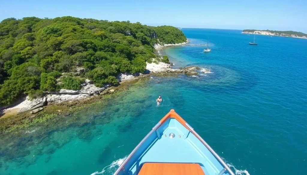 Image of a boat tour around Ilha do Farol