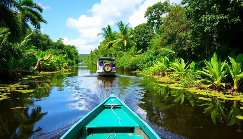 Image of a boat tour in Campos Amazonicos National Park