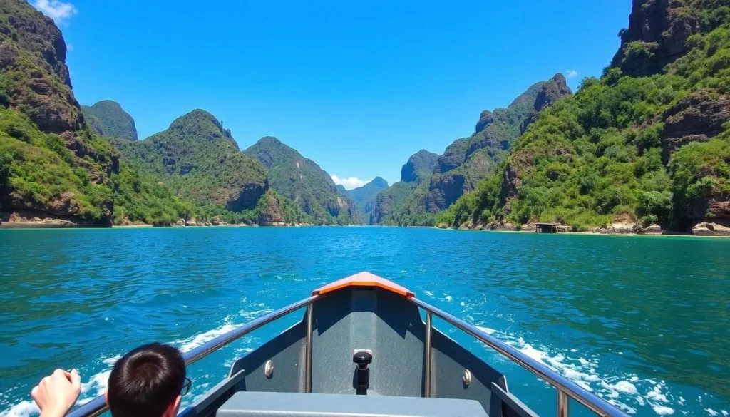 Image of a boat tour in Mochima National Park