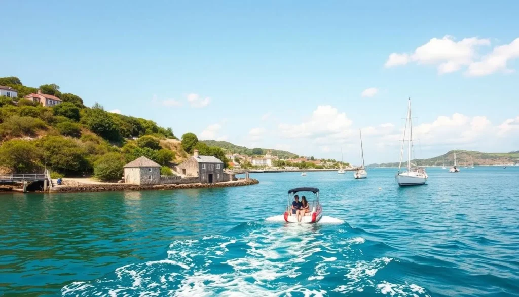 Image of a boat trip around Mersea Island harbor