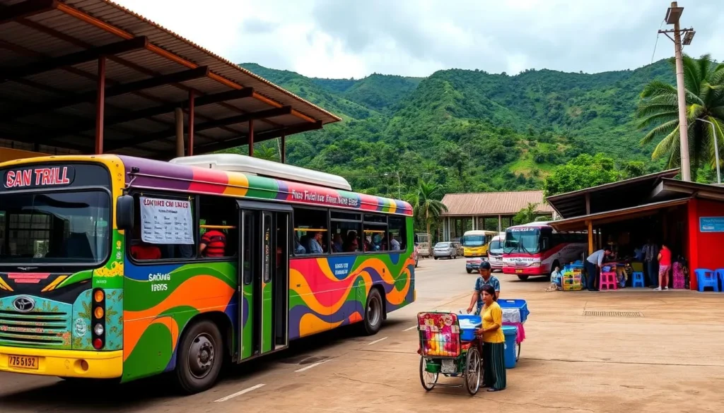 Image of a bus arriving in San Gil